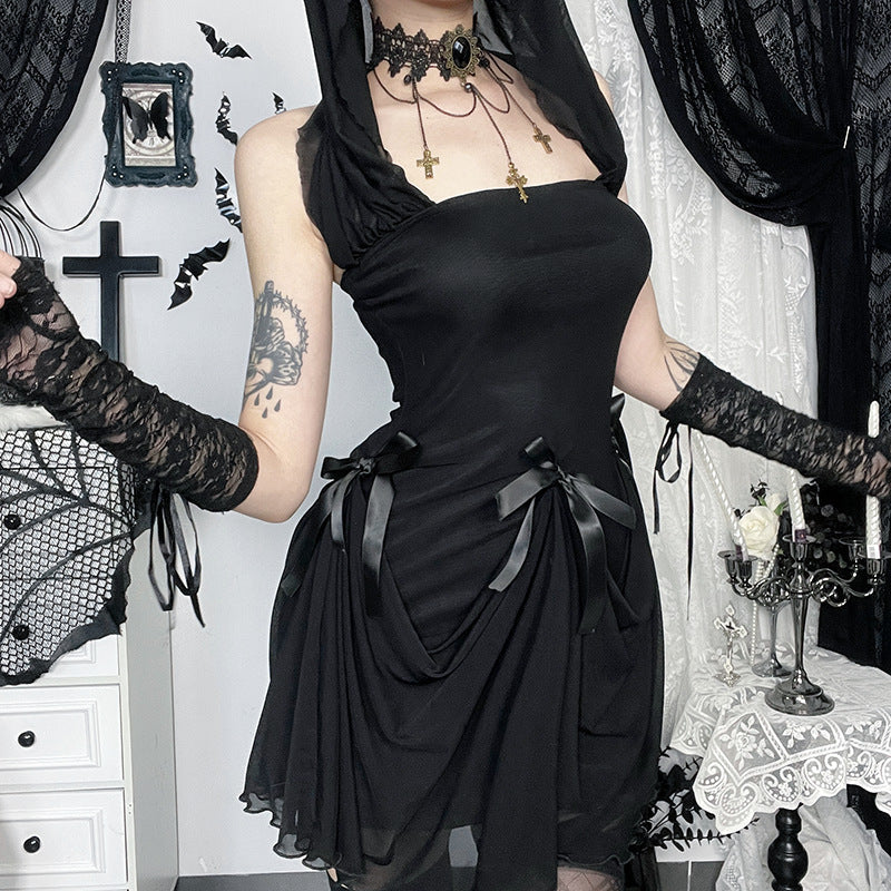 Dark Gothic Cape Hooded Multi-wear Dress