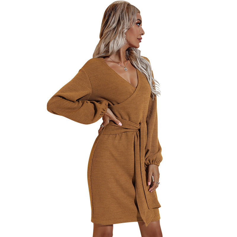Rebecca Drape Knit Sweater Dress FINAL