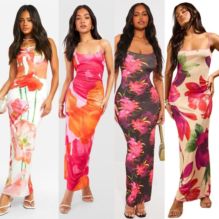 Lucía Elevated Women's Flower Briefs Maxi Dress Designer Edit