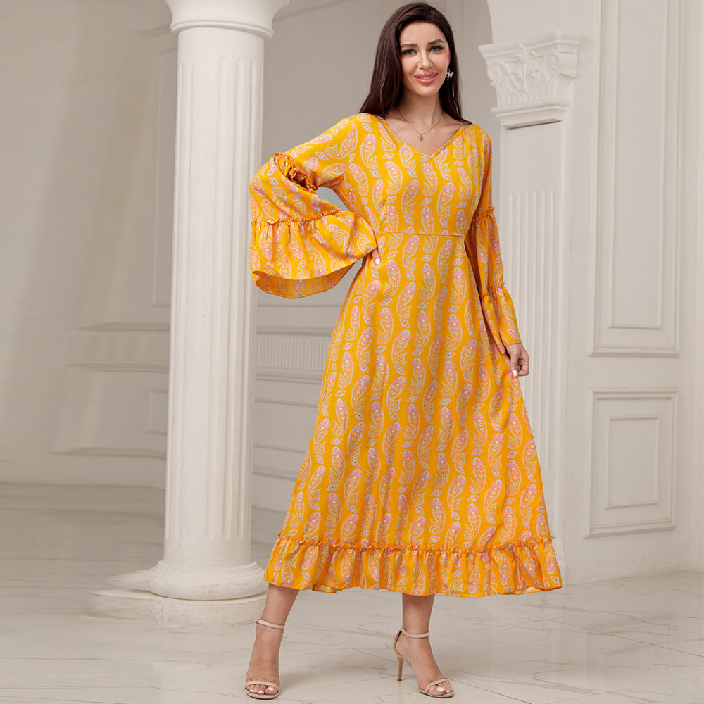 Plus Size Elegant Casual Bell Sleeve Dress