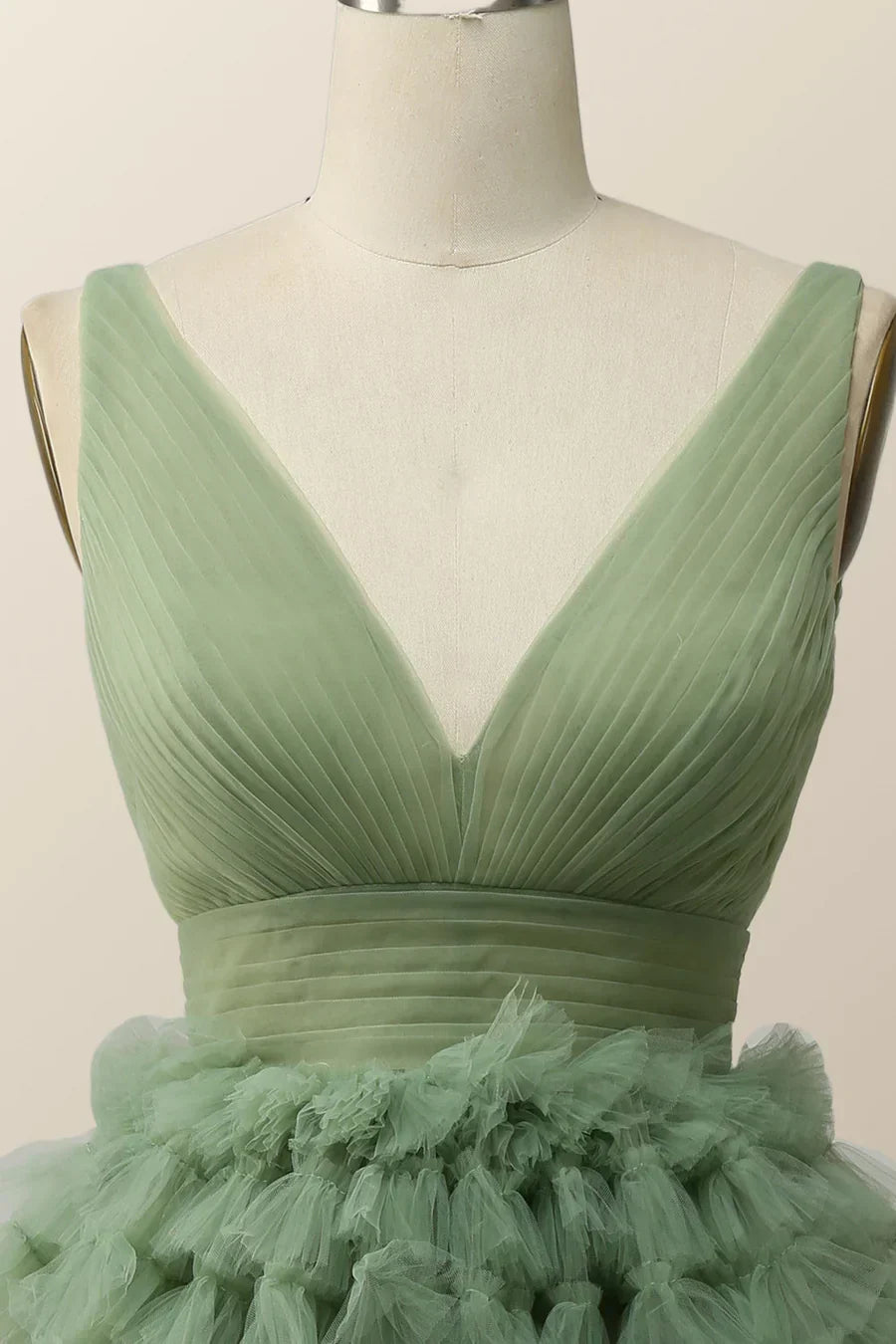 Empire Green Tulle A-line Party Dress Homecoming Dresses - View 3 | FashionDia