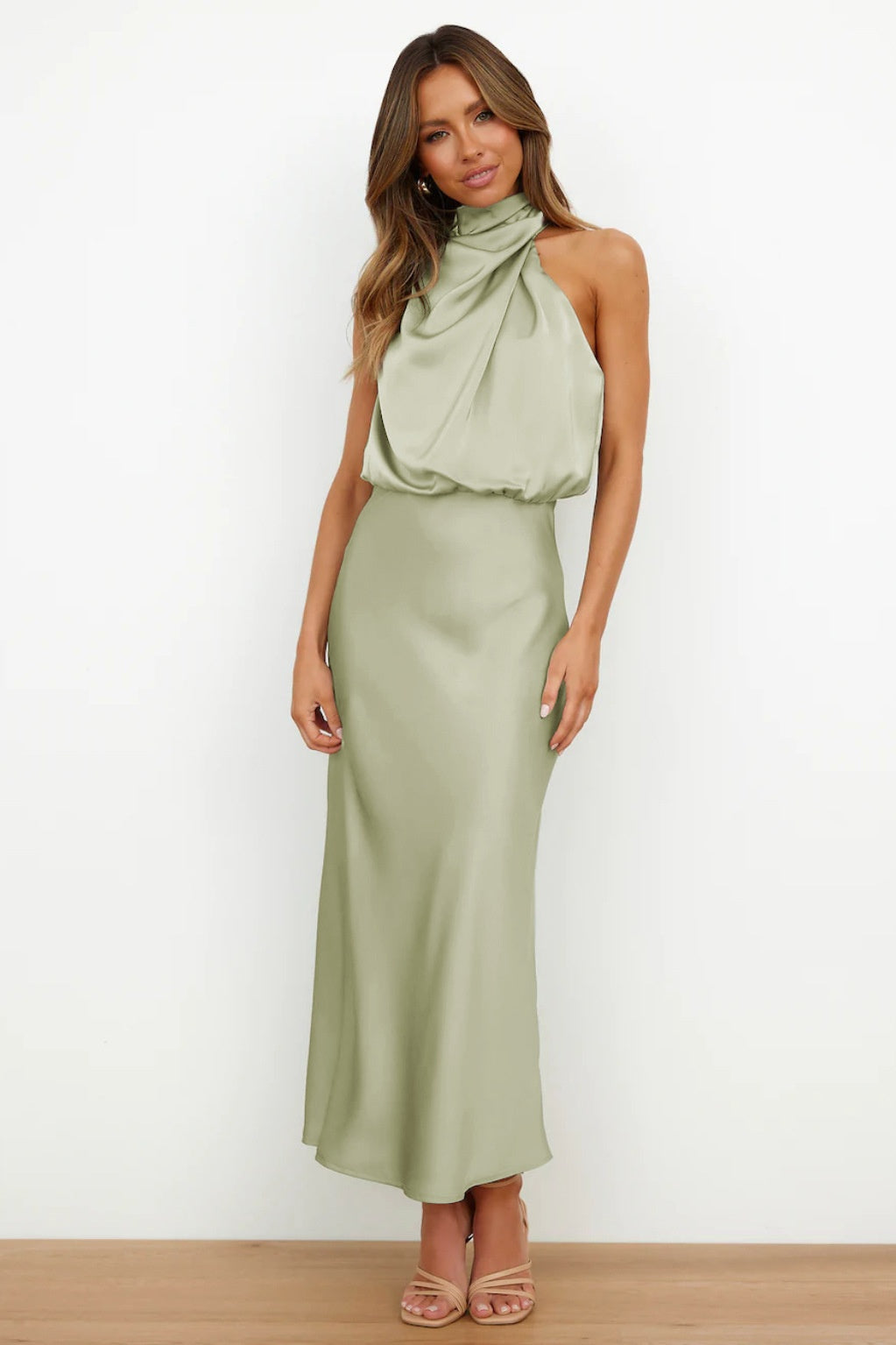 Laura Exclusive Maxi Dress Light Green Designer Edit