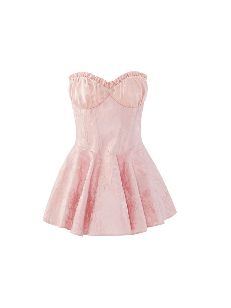 Pretty Pink A-Line Satin Print Floral Birthday Dress Homecoming Dress - View 5 | FashionDia