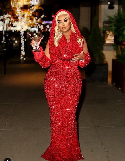 Charming Red Sequin Sheath Prom Dress Red Evening Dress Y4701 - View 5 | VelvetHem