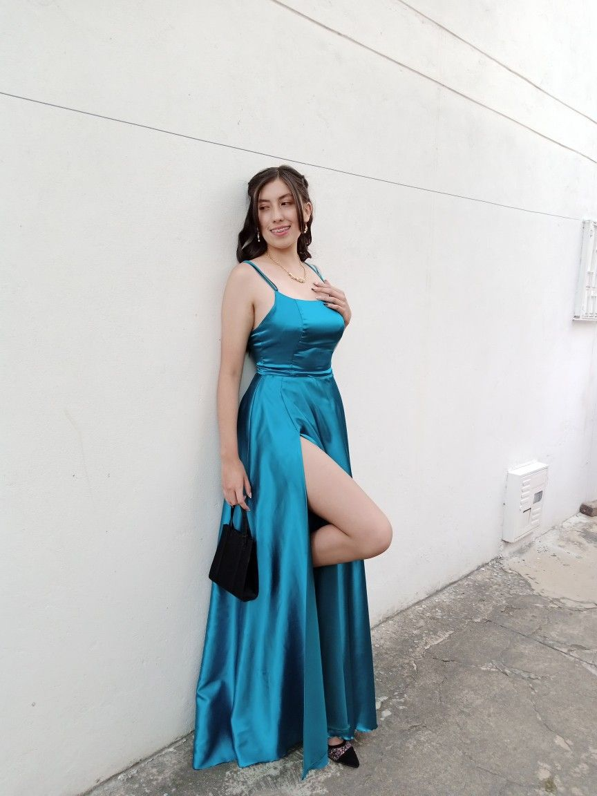 New Style A-line Prom Dress With Slit,Graduation Dress
