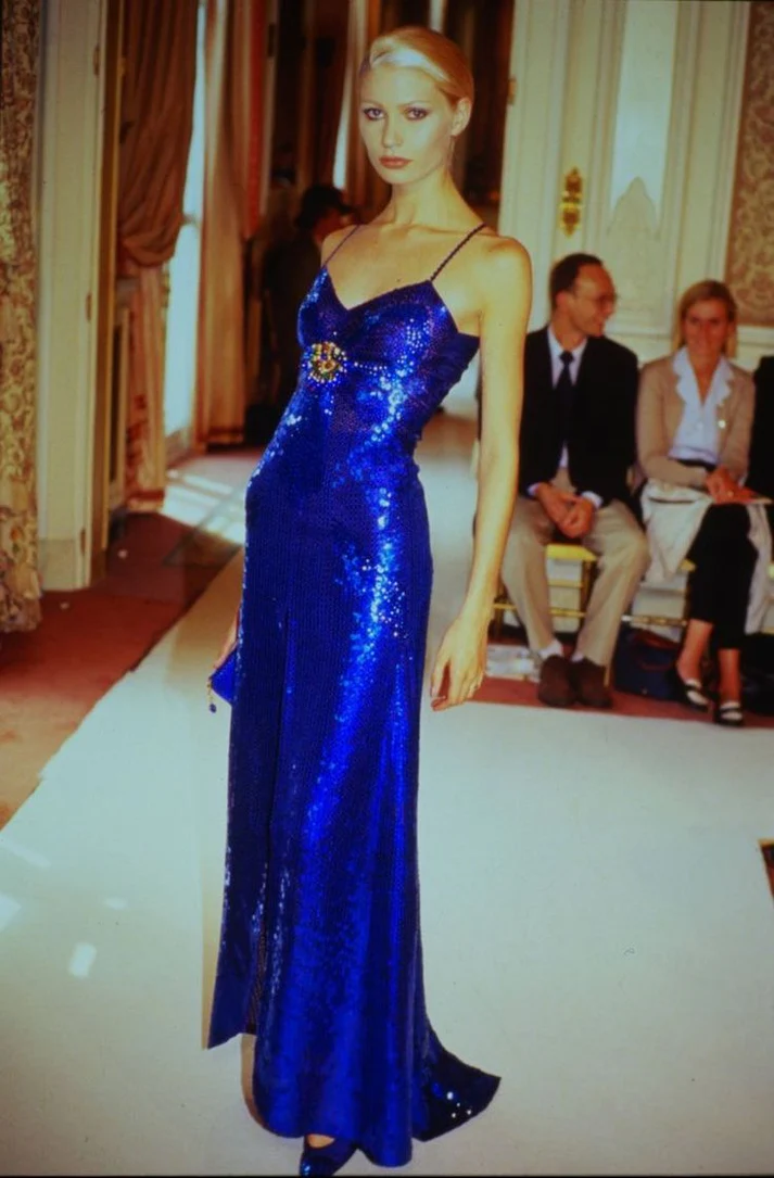 Sexy Mermaid Spaghetti Straps Royal Blue Sequin Long Evening Dress Prom Dress
