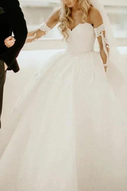 Off the shoulder Sweetheart Summer Beach Wedding Dress (ZD15702)
