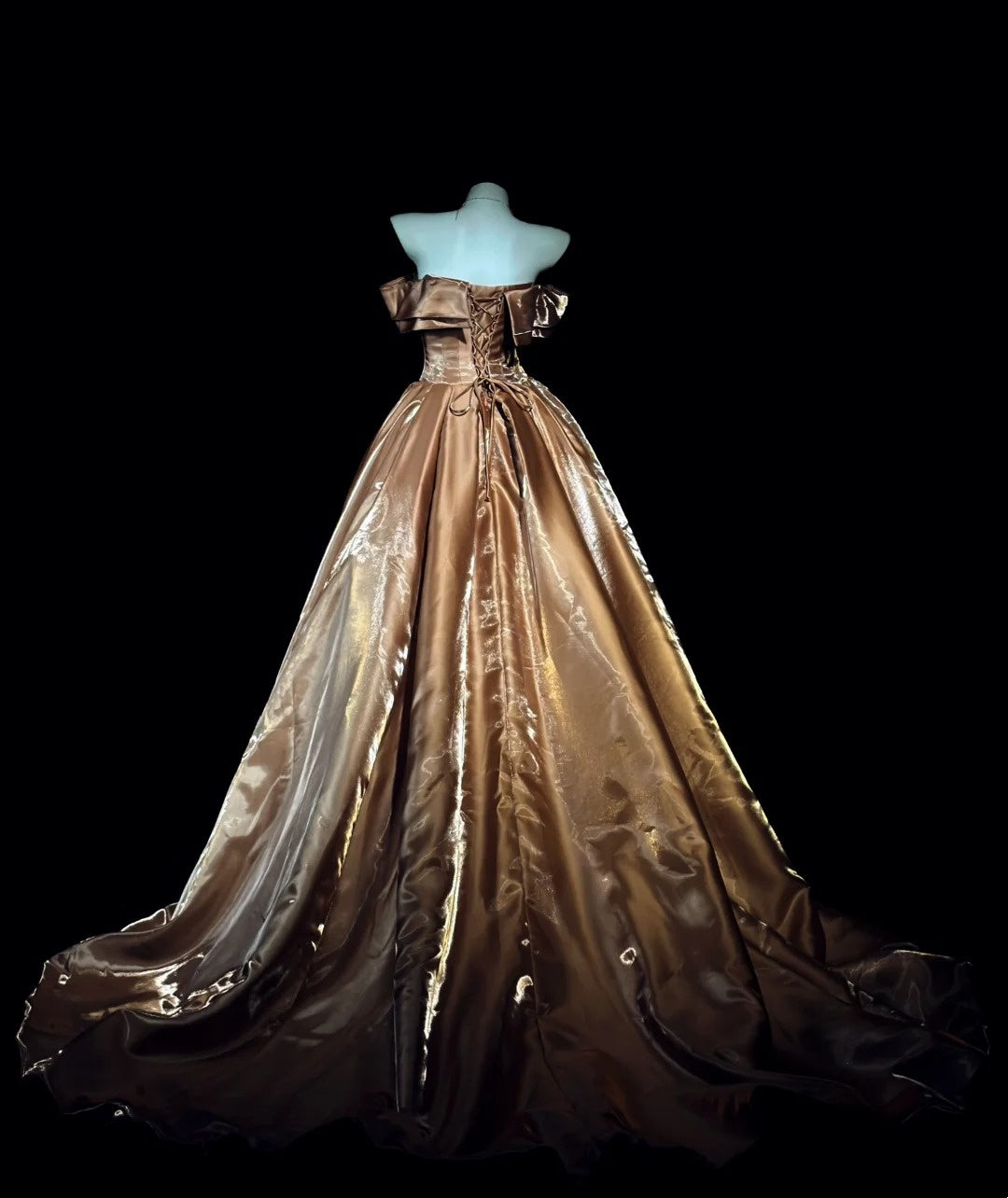 Off The Shoulder Brown Prom Dress A Line Birthday Gown J10407