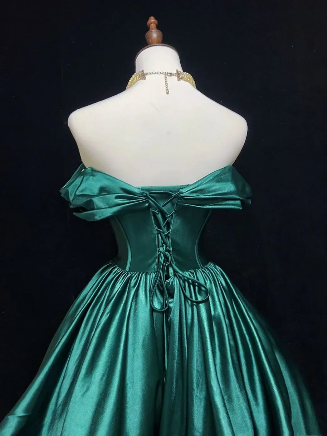 Off The Shoulder Emerald Green A Line Homecoming Dress J11029