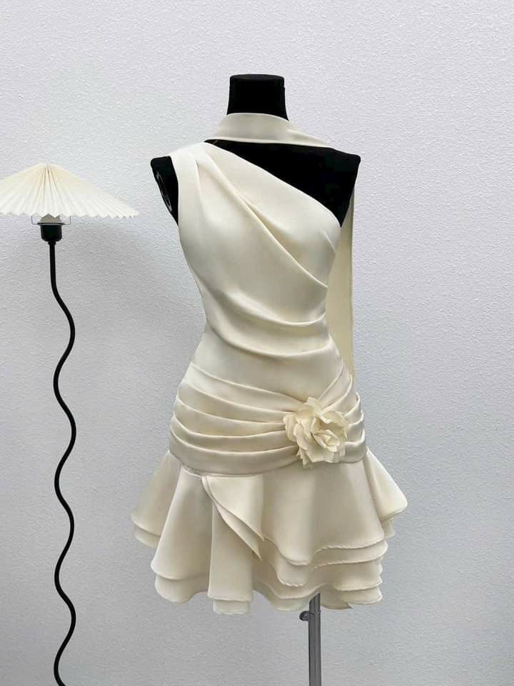 One-Shoulder A-Line Chiffon Homecoming Dress Birthday Dress