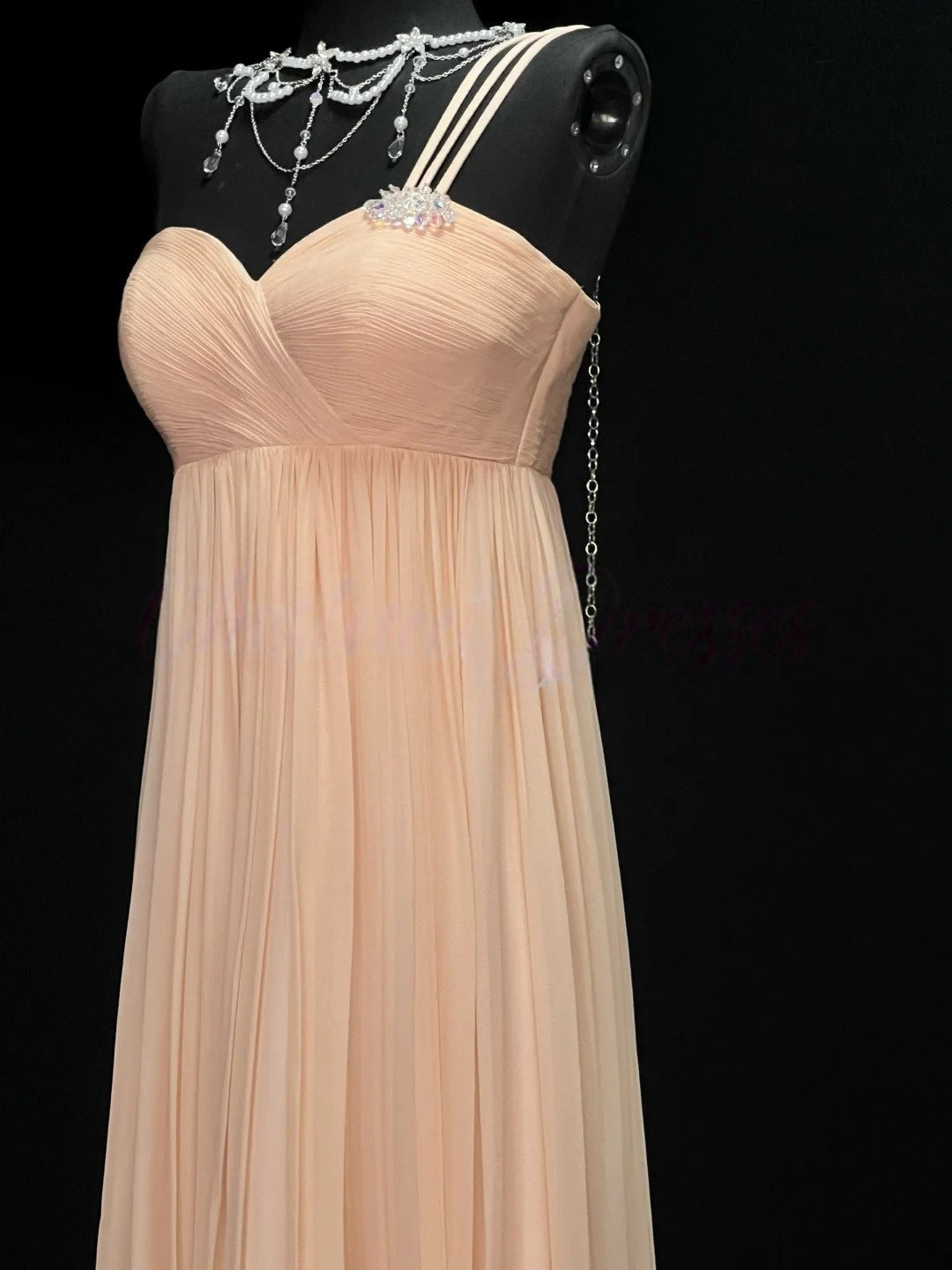 One Shoulder A Line Wedding Guest Dress Bridesmaid Dress J10165