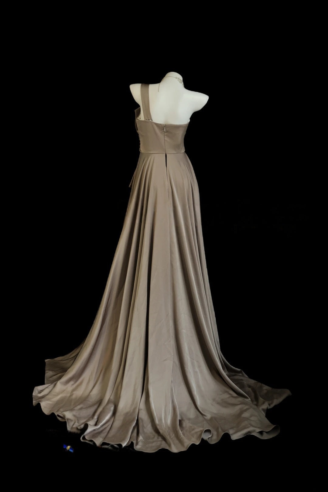 One Shoulder Mermaid Camel Prom Dress With Beading J10172