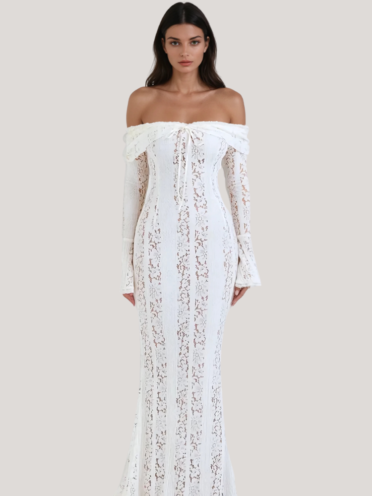 Lana Off - Shoulder Lace Maxi Dress