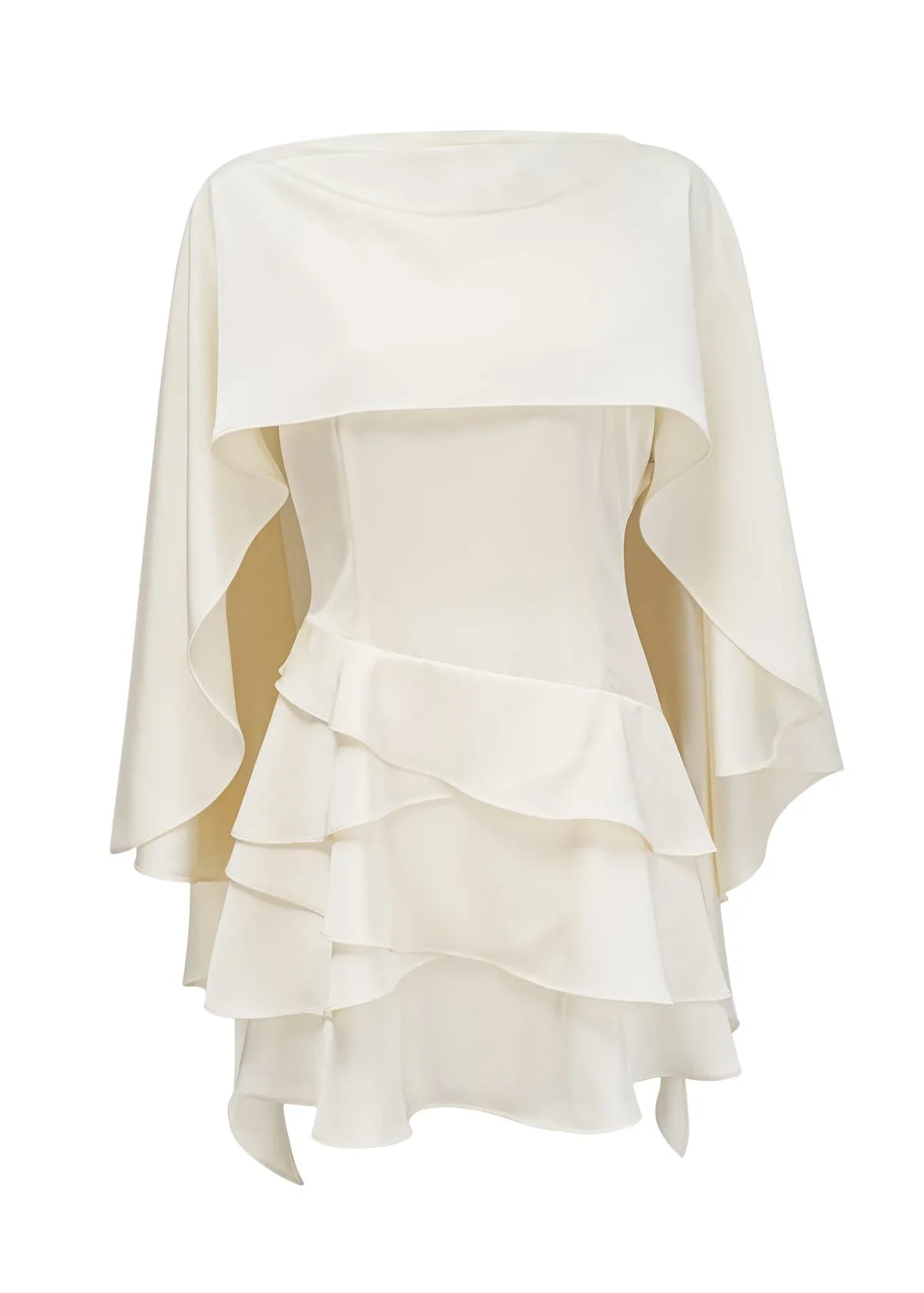 Open Back A Line Ivory Satin Birthday Outfit J11691
