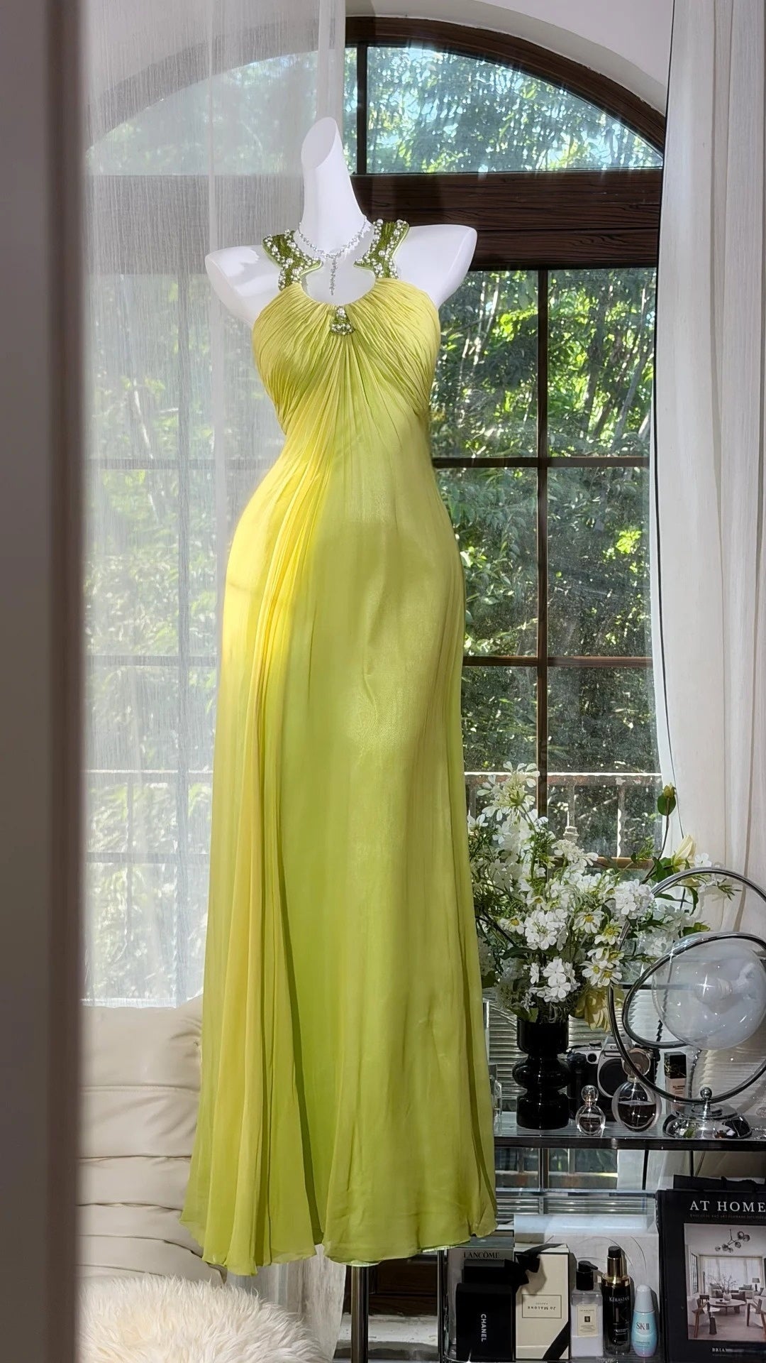 Open Back Retro Wedding Guest Dress A Line Evening Gown J10599