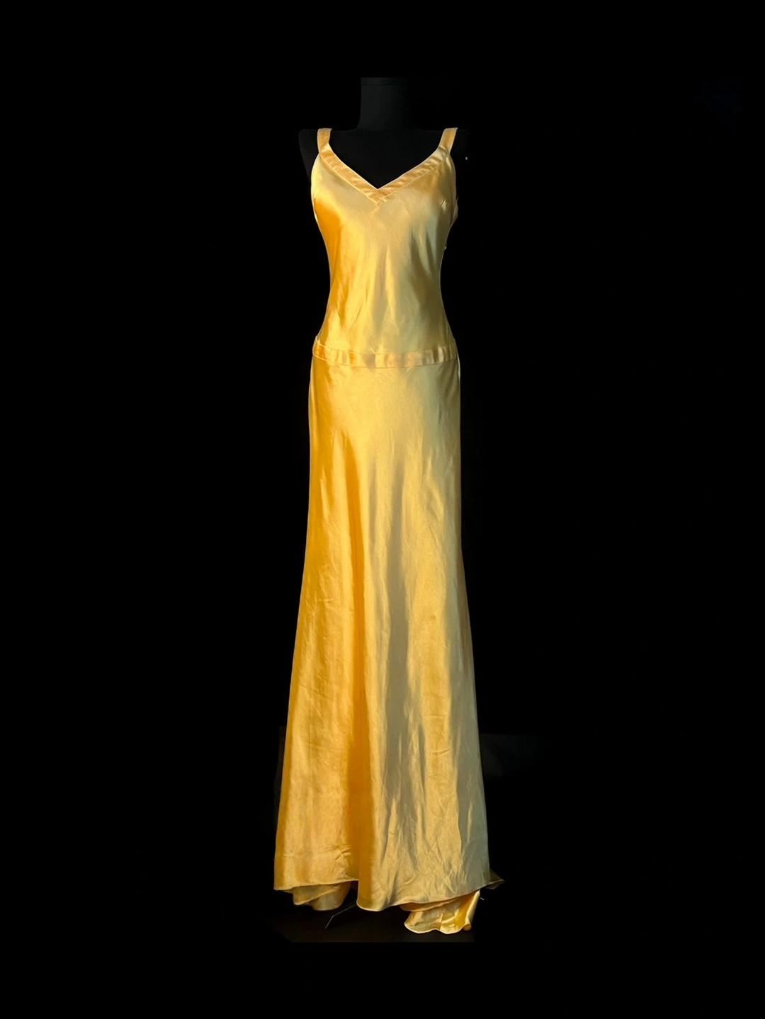 Open Back Yellow Satin Prom Dress Formal Evening Gown J10129