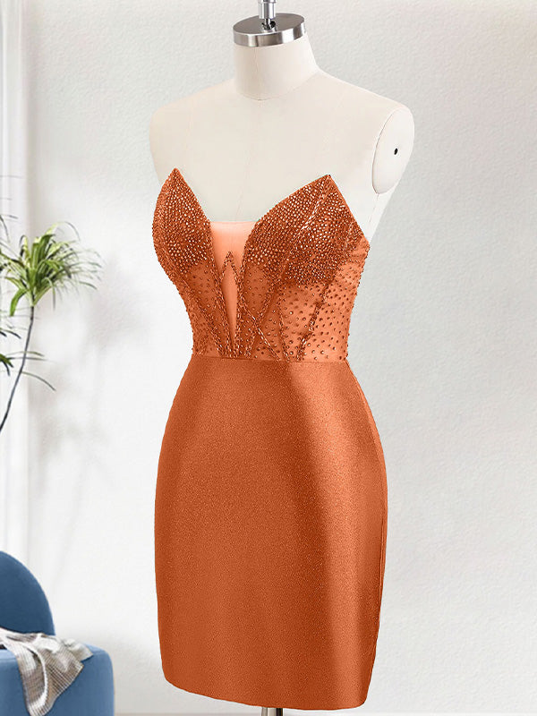 Bodycon Strapless Corset Short Homecoming Dress