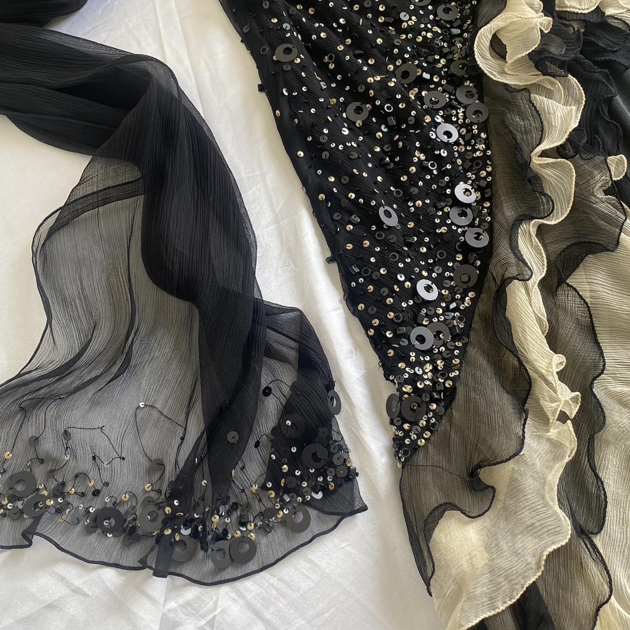 Sparkly Sequins Beaded Ruffles Mermaid Prom Dress Black Party Evening Dress - View 5 | FashionDia