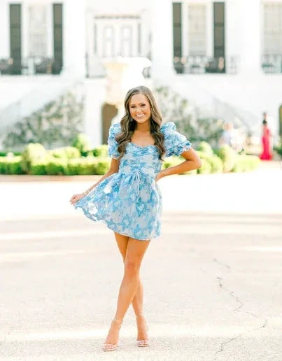 Retro Style Floral A-line Short Homecoming Dress Summer Outfit Dress (ZD11818)