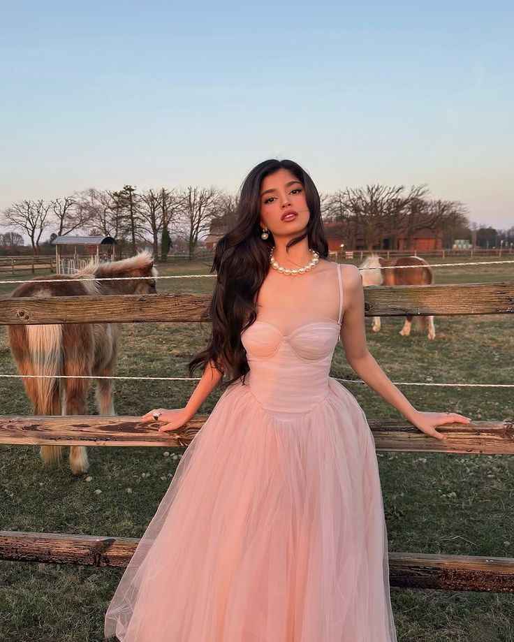 Dreamy Pink A-Line Suspender Tulle Long Prom & Evening Dress Bridesmaid Dress - View 4 | FashionDia