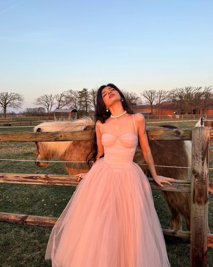 Dreamy Pink A-Line Suspender Tulle Long Prom & Evening Dress Bridesmaid Dress - View 6 | FashionDia