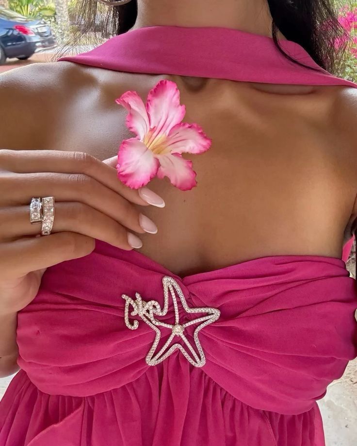 Sexy Rose Pink Halter Tube Chiffon Irregular Skirt Birthday Party Homecoming Dress - View 7 | FashionDia