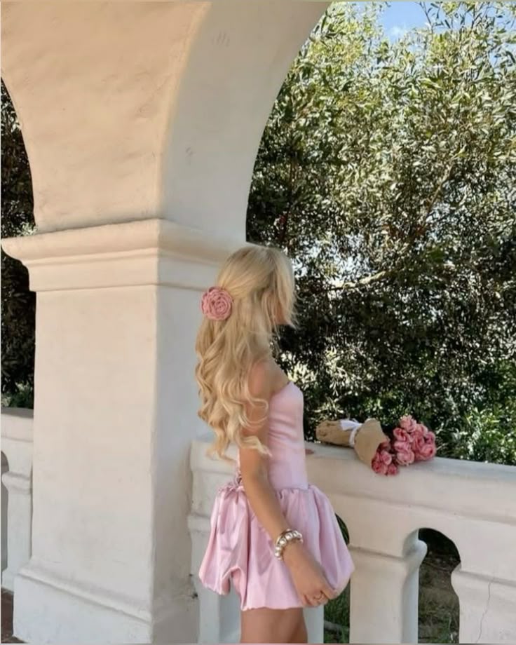 Sweet Princess Light Pink Bud Satin Birthday Party Homecoming Dress - View 3 | FashionDia