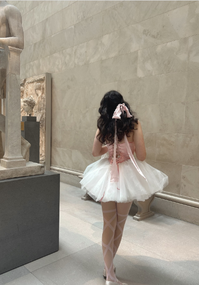 Sweet Ballet Sleeveless Lace Pattern Bow A-Line Tulle 16th Birthday Homecoming Dress - View 4 | FashionDia
