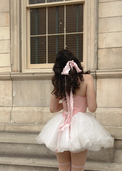 Sweet Ballet Sleeveless Lace Pattern Bow A-Line Tulle 16th Birthday Homecoming Dress - View 6 | FashionDia