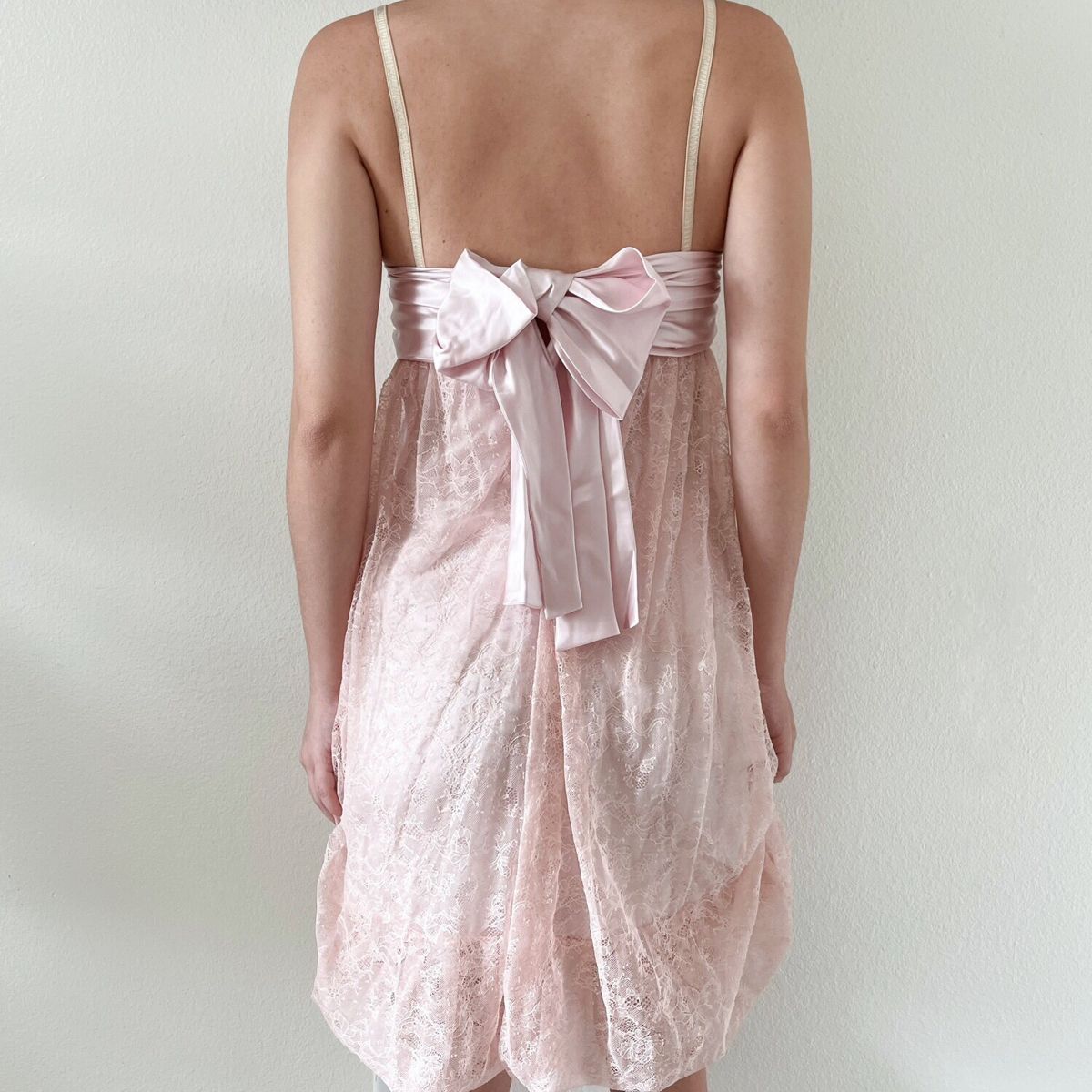Sweet And Elegant Light Pink Suspender Lace Bow Bud 16th Birthday Homecoming Dress - View 7 | FashionDia