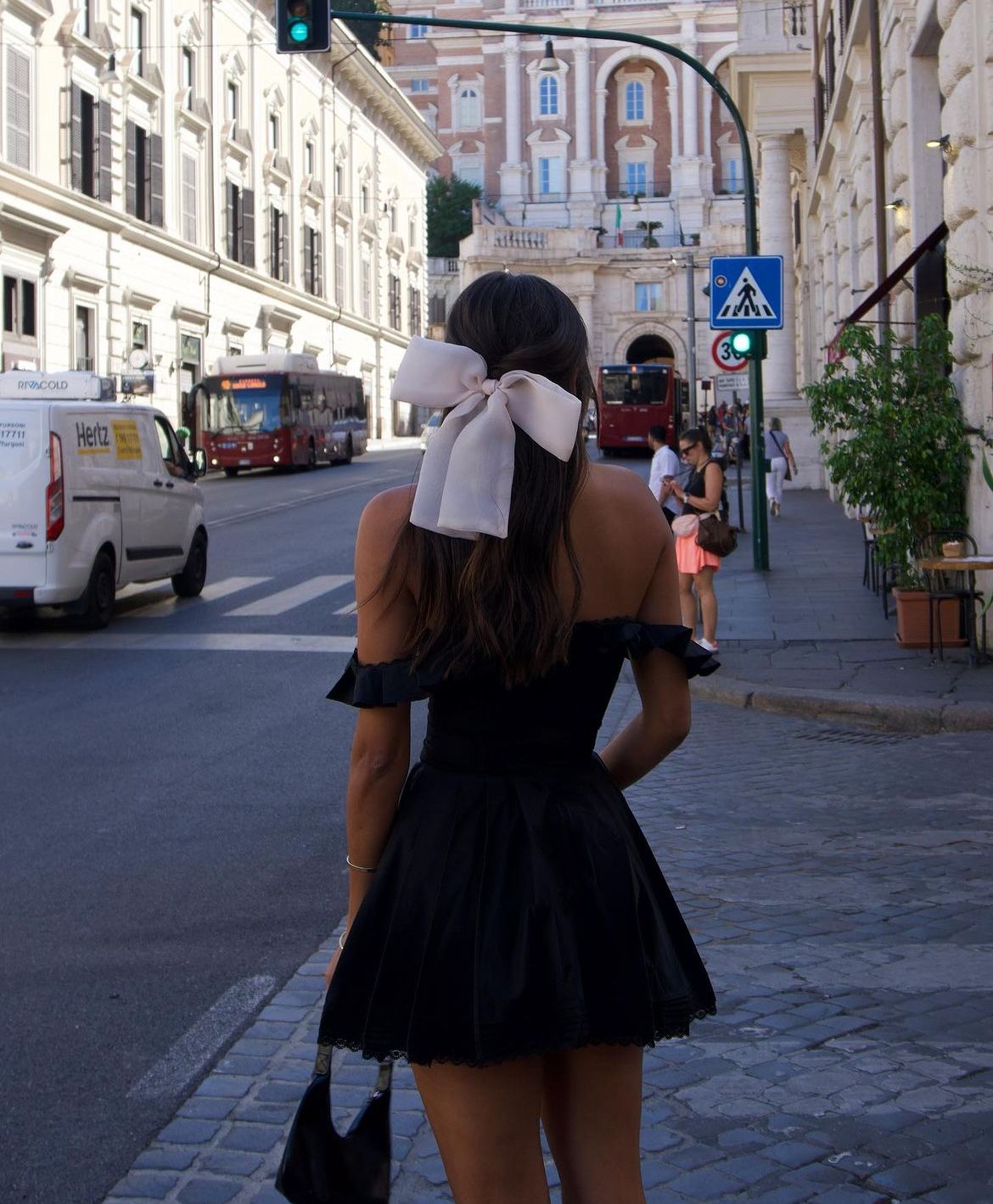 French Retro Black One-Shoulder Lace A-Line Birthday Party Homecoming Dress - View 3 | FashionDia