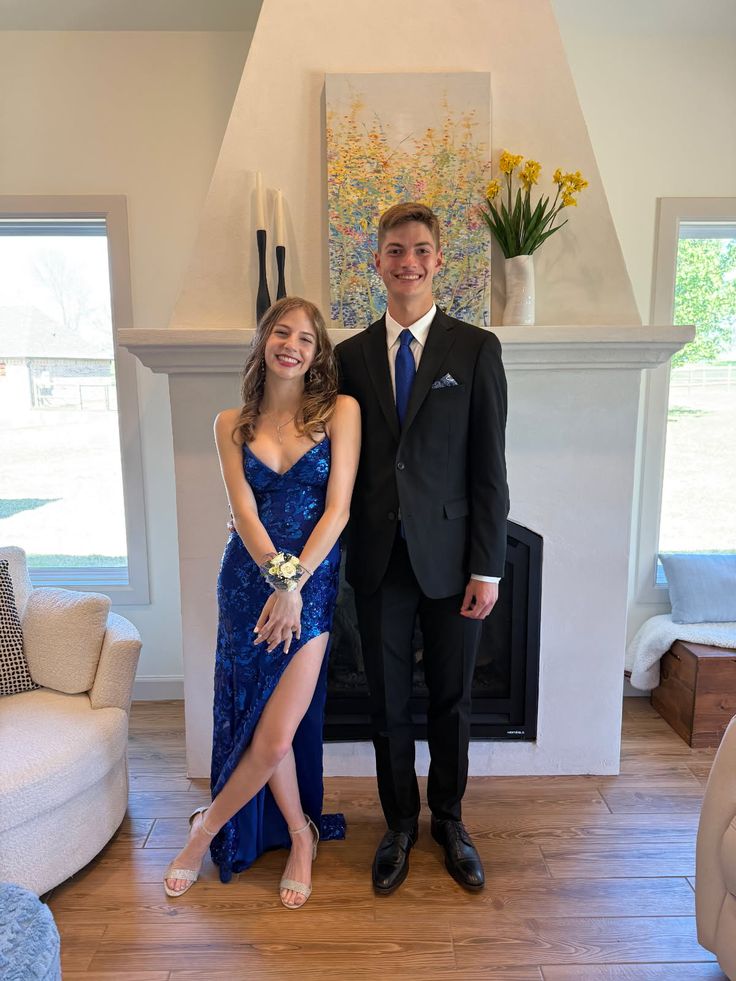 Gorgeous Royal Blue Slim-fit Spaghetti Strap Slit Sequined Long Prom Dress Evening Dress Bridesmaid Dress
