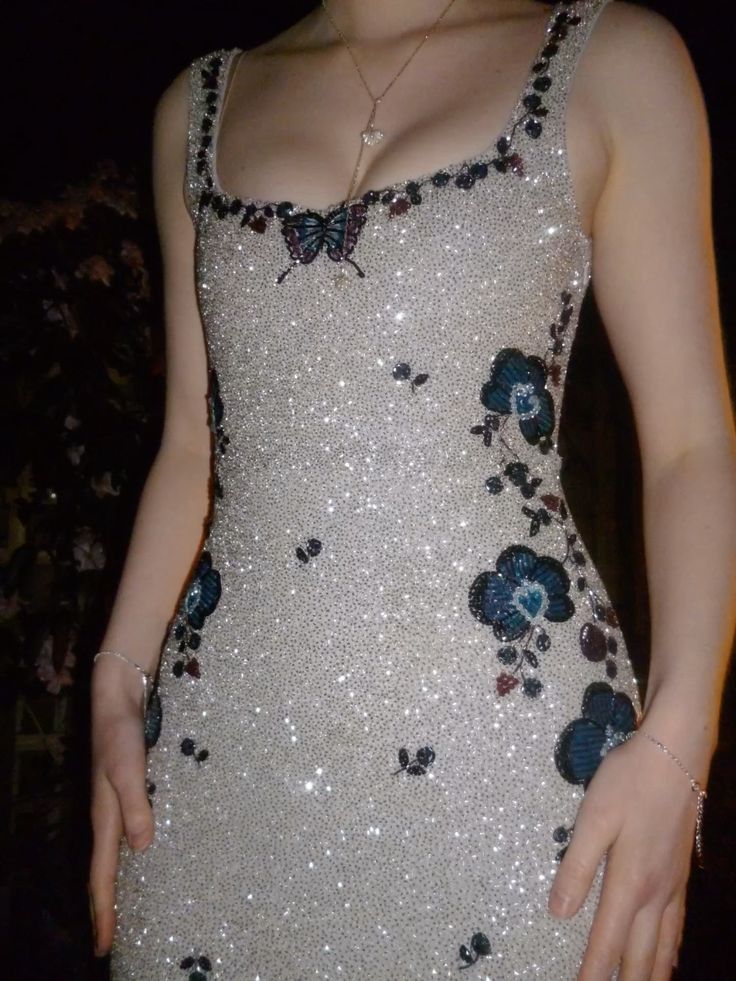 Gorgeous Silver-Grey Mermaid Square Neck Butterfly Rhinestone Long Prom Dress Evening Dress