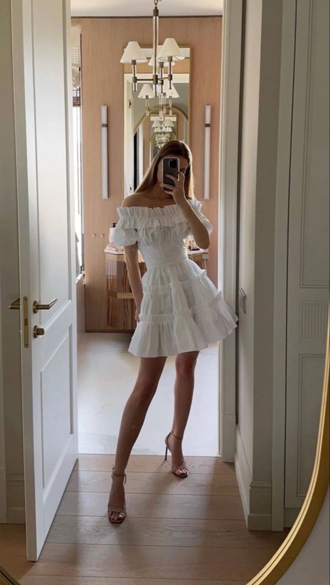 Sweet White One-shoulder Waist A-line 16th Birthday Homecoming Dress
