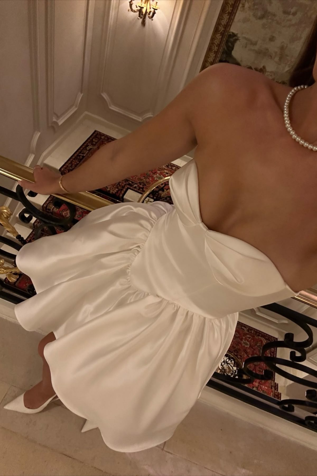 Simple French Satin Strapless A-Line Birthday Dress Homecoming Dress