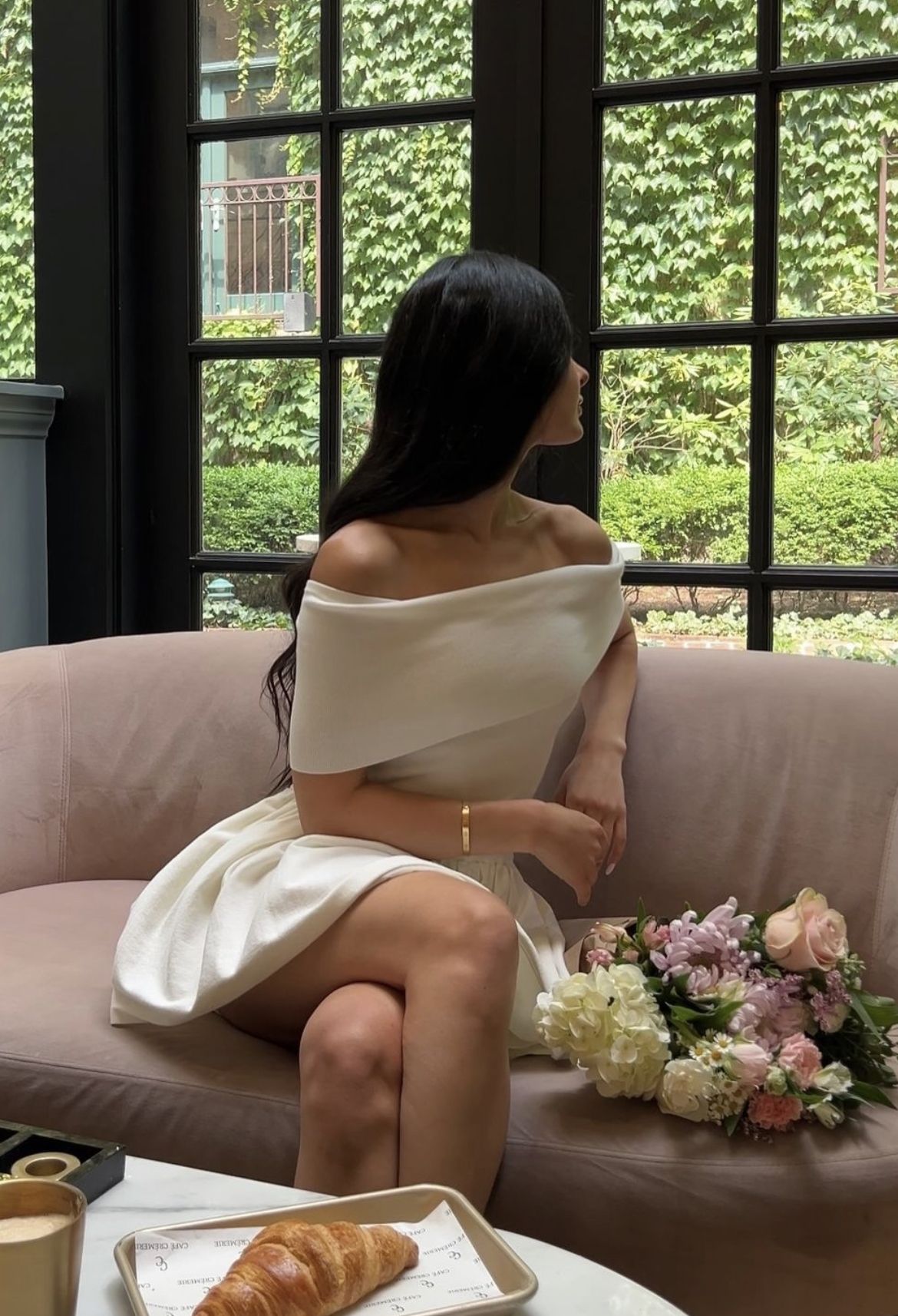 Elegant White Off-the-shoulder Satin A-Line 19th Birthday Homecoming Dress - FashionDia