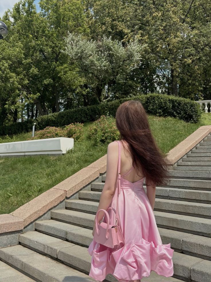 Sweet Pink Backless Ruffled A-line Satin 17th Birthday Homecoming Dress cc4316