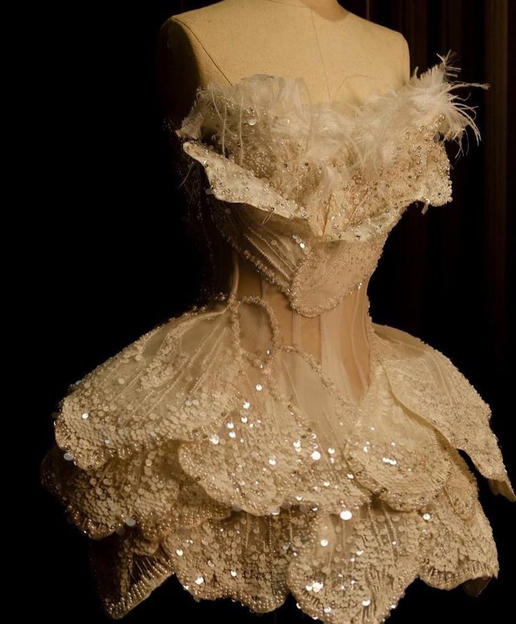 Luxury Palace Tube Top Feather Sequin Waist 17th Birthday Homecoming Dress - View 3 | FashionDia