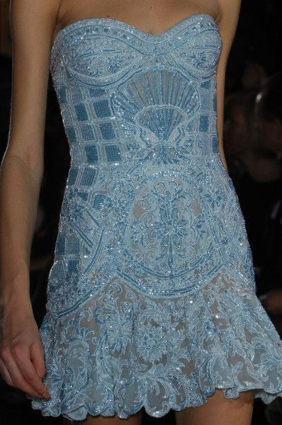 Vintage Light Blue Sequin Embroidered Lace Birthday Party Homecoming Dress