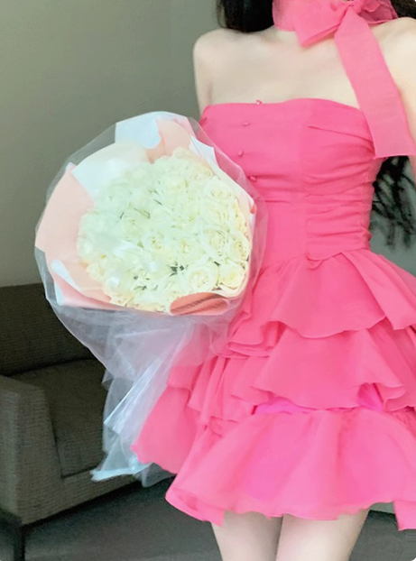Sweet Sexy Pink Cake A-Line Mini Homecoming Dress