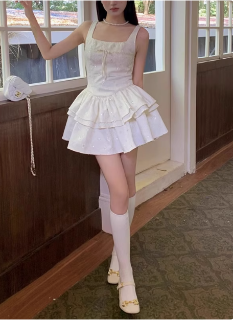 Beautiful White Rose Jacquard Strapless Square Neck A-Line Homecoming Dress - View 4 | FashionDia