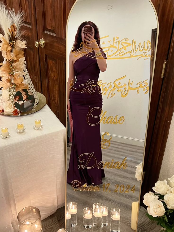 Elegant Deep Purple One-Shoulder Satin Mermaid Long Prom Dress Evening Dress