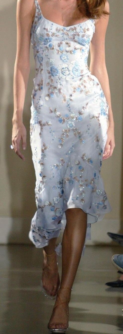 Elegant Light Blue Floral Print Mermaid Chiffon Prom Dress Evening Dress
