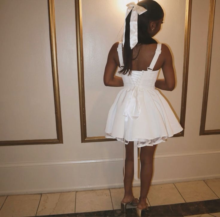 Cute Shoulder Strap A-Line Back Strappy 17th Birthday Short Skirt Homecoming Dress - View 3 | FashionDia