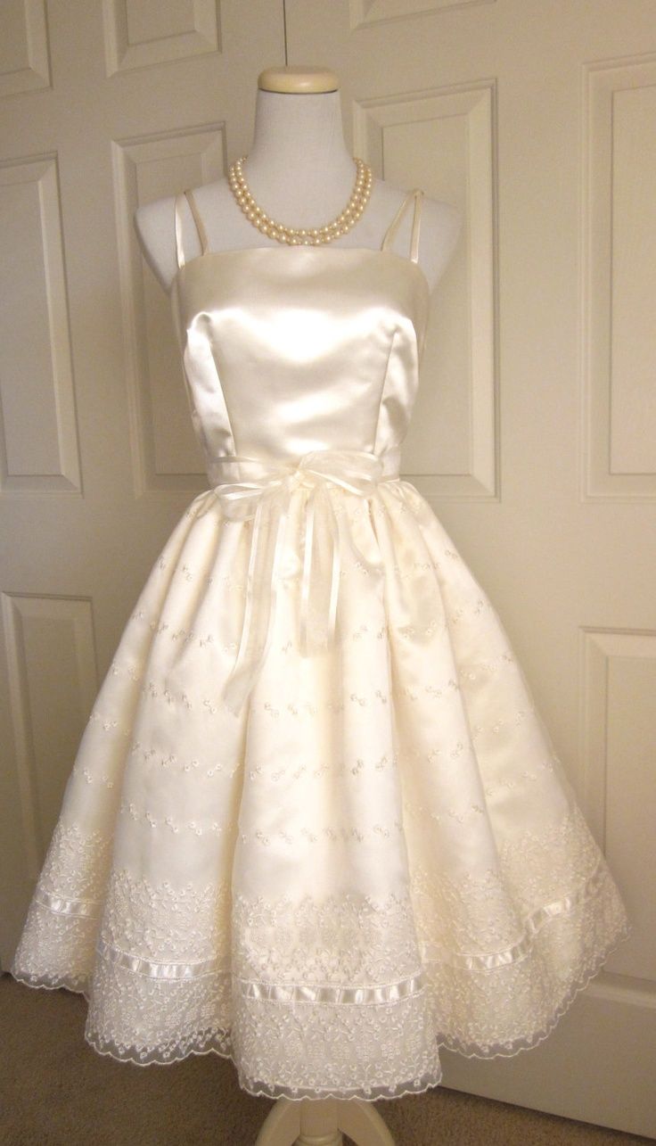 Cute Ivory Strappy Satin Lace Trim A-line Birthday Dress Homecoming Dress