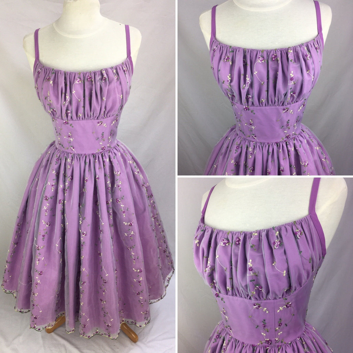 Sweet Purple Flower Embroidery Waist A-Line 16th Birthday Homecoming Dress - View 5 | FashionDia