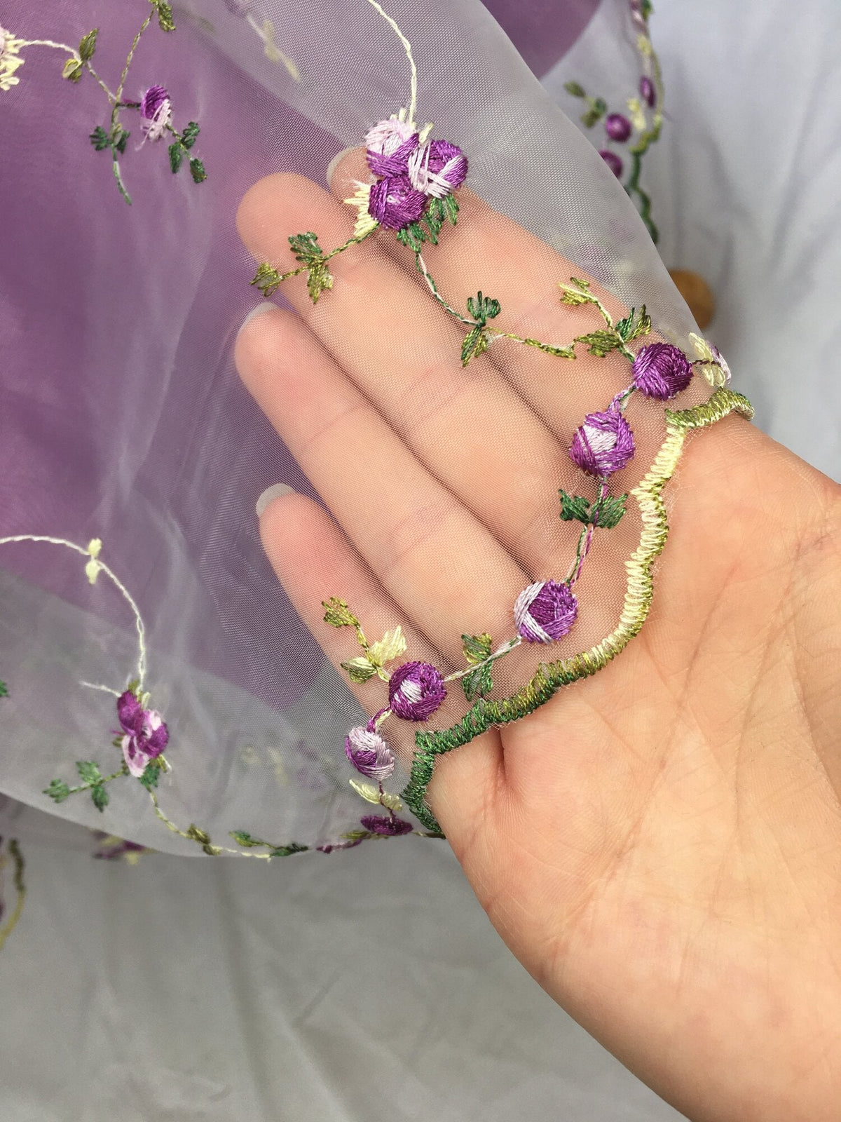 Sweet Purple Flower Embroidery Waist A-Line 16th Birthday Homecoming Dress - View 6 | FashionDia