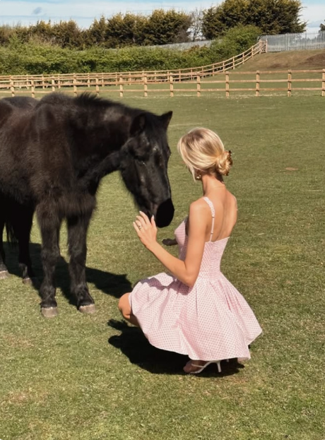Cute Pink Deep V Polka Dot A-Line Birthday Dress Homecoming Dress - View 6 | FashionDia
