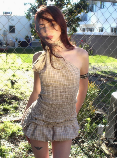 Sexy Hot Girl Plaid Off-shoulder Waist Hip Birthday Skirt Homecoming Dress - View 4 | FashionDia