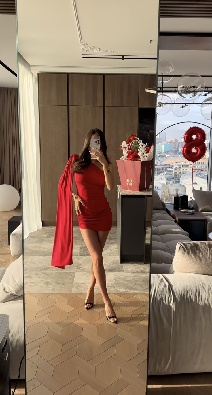 Sexy Red One-piece Ribbon Elastic Hip 18th Birthday Homecoming Dress